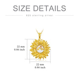 You are My Sunshine Sunflower Necklace for Women 925 Sterling Silver Mustard Seed Pendant Necklace Faith Jewelry for Women Christmas