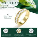 14K Gold Plated Moissanite or Lab-Grown Emerald Dainty Eternity Wedding Rings Birthday Jewelry for Her