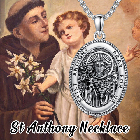 Sterling Silver Saint Joseph St Michael Saint Peter Saint Christopher Religious Pendant Necklace