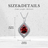 Sterling Silver Birthstone Teardrop Infinity Celtic Knot Pendant Necklace