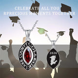 Sterling Silver Oval Personalized  Birthstone Class High School College Graduation Necklace