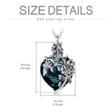 Sterling Silver Heart TearDangle Crystal Rose Cremation Urn Necklace for Ashes