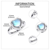 Butterfly Moonstone Heart Urn Ring for Women 925 Sterling Silver Cremation Jewelry for Ashes Cremation Ring