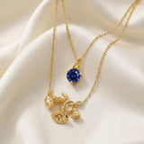 14K Gold Birthstone Birth Flower  Pendant Necklace Birthday Jewelry Gifts for Women