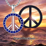Sterling Silver Peace Sign Coexist Peace Symbol Pirate Tree of Life Thor's Hammer Wolf Raven Viking Series Necklace