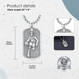 Sterling Silver Dog Tag Baseball Basketball Softball Soccer Pendant Necklace for Men