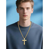 14K Gold Plated Soccer Football Basketball Baseball Cross  with Bible Verses Religious Pendant Necklace for Men