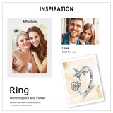 Hummingbird Rings for Women Sterling Silver Anxiety Rings Open Rings Gifts for Girls