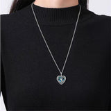Sterling Silver Abalone Shell Heart Hummingbird Urn Locket Necklace for Ashes