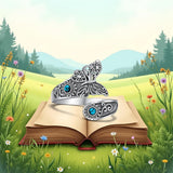 Sterling Silver Turquoise Butterfly Open Adjustable Spoon Ring