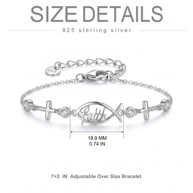 Sterling Silver Dragonfly Butterfly Cardinal Hummingbird Jesus Fish Lotus Daisy Sunflower Rose Faith Cross Bracelet