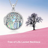 Sterling Silver Personalized Photo Moonstone Tree of Life  Pendant Necklace