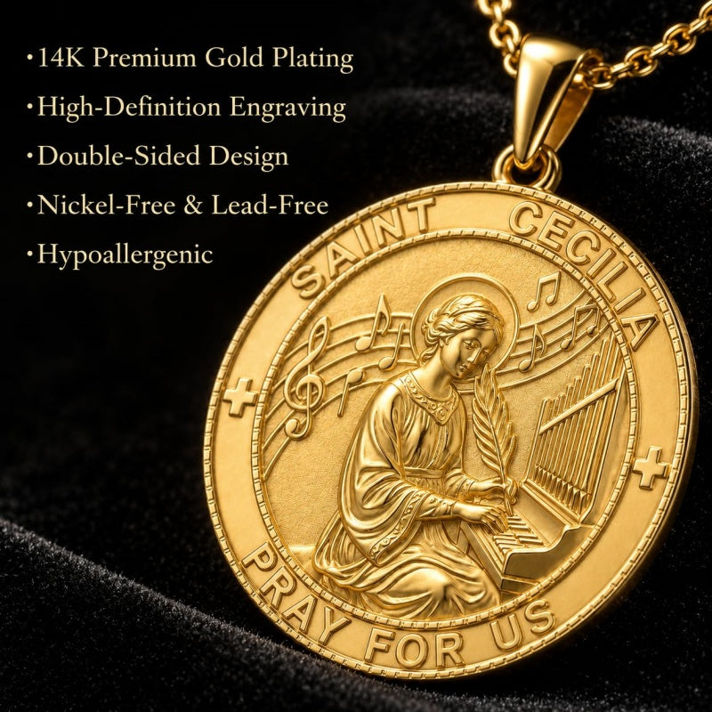 Patron Saint Medal Gold Plated Catholic Pendant Christian Religious Necklace Amulet Jewelry