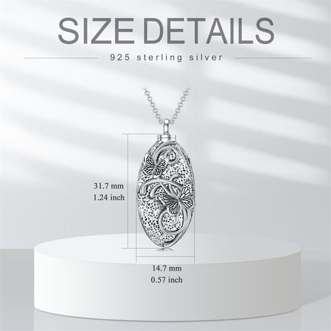 Sterling Silver Butterfly Urn Necklace For Ashes