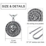 Sterling Silver Gothic Skull Memento Mori Pendant Necklace