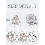 Sterling Silver Cubic Zirconia Dinosaur with 1 2 3 4  Cubs Pendant Necklace
