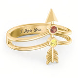 Sterling Silver Personalized Engraved Arrow Ring
