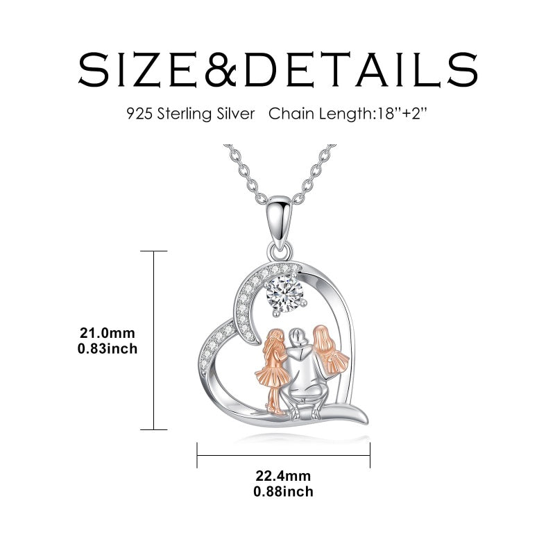 Sterling Silver Tree of Life Father Daughter Sister Pendant Necklace for Women Christmas Gift