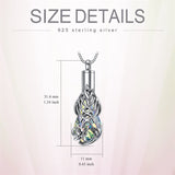 Silver TearDangle Crystal Phoenix Urn Necklace for Ashes