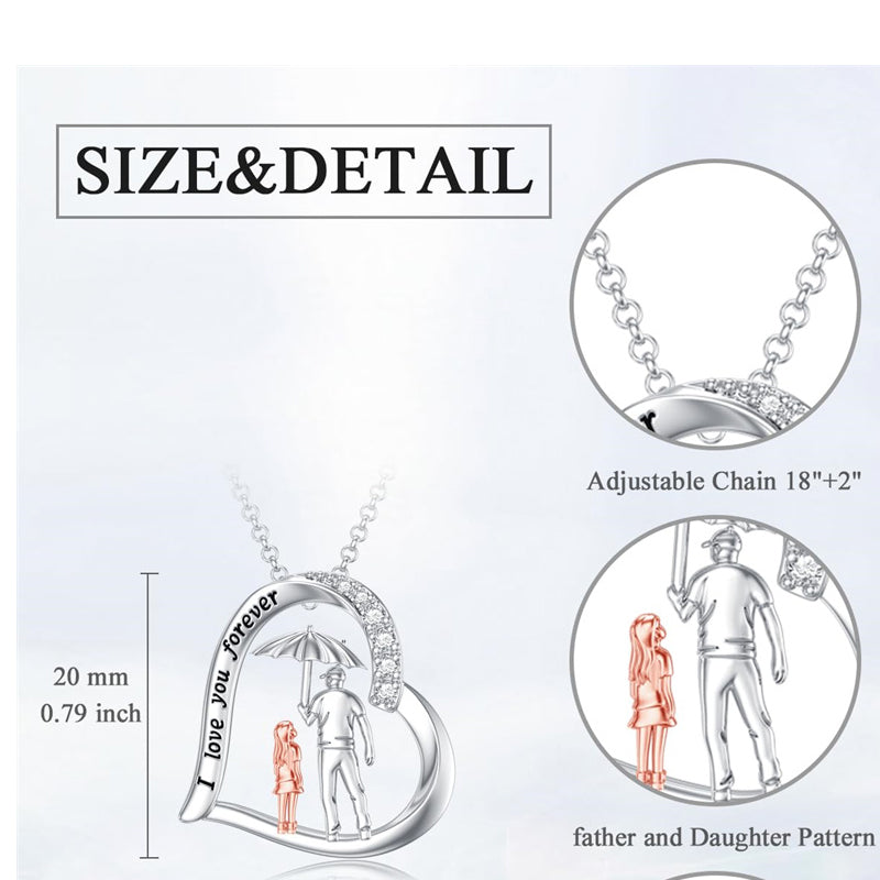 Sterling Silver Heart Father Daughter Pendant Necklace for Daughter — free download