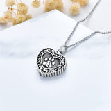 Pet Urn Necklace 925 Sterling Silver Girl with Animal Pendant Necklace Jewelry Gifts