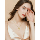 Heart Initial A-Z Pendant Necklace for 14K Gold Plated Women Initials Jewelry Gifts