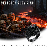 Sterling Silver 10K 14K 18K Gold 2-5CT Heart  Birthstone  Gothic Skeleton Halloween Skull Bat Ring
