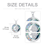 Sterling Silver Crystal Triple Moon Goddess Hamsa Hand Lotus Tree of Life Flower of Life Chakra Pendant Necklace