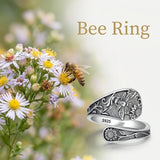 Sterling Silver Turquoise Hummingbird Butterfly Sunflower Adjustable Spoon Ring