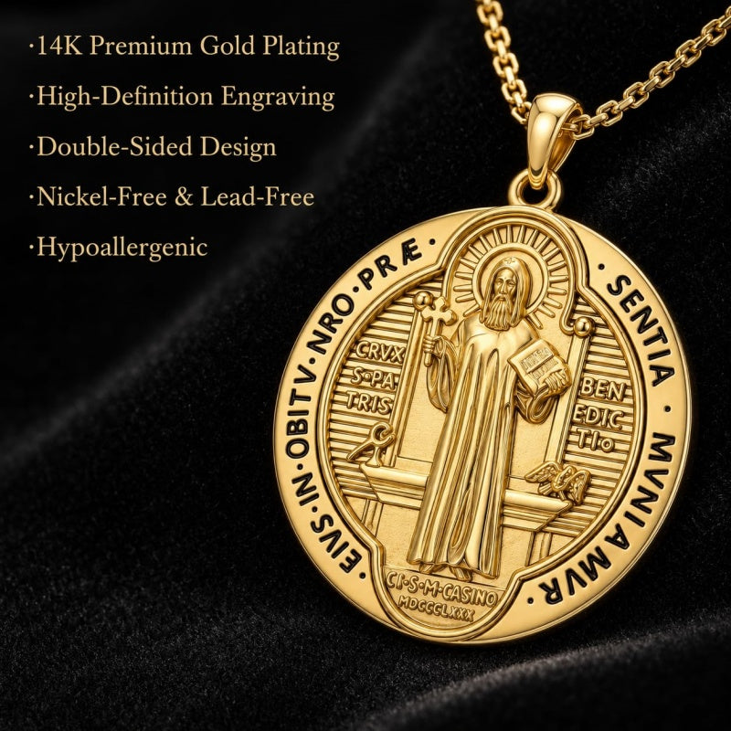 Patron Saint Medal Gold Plated Catholic Pendant Christian Religious Necklace Amulet Jewelry