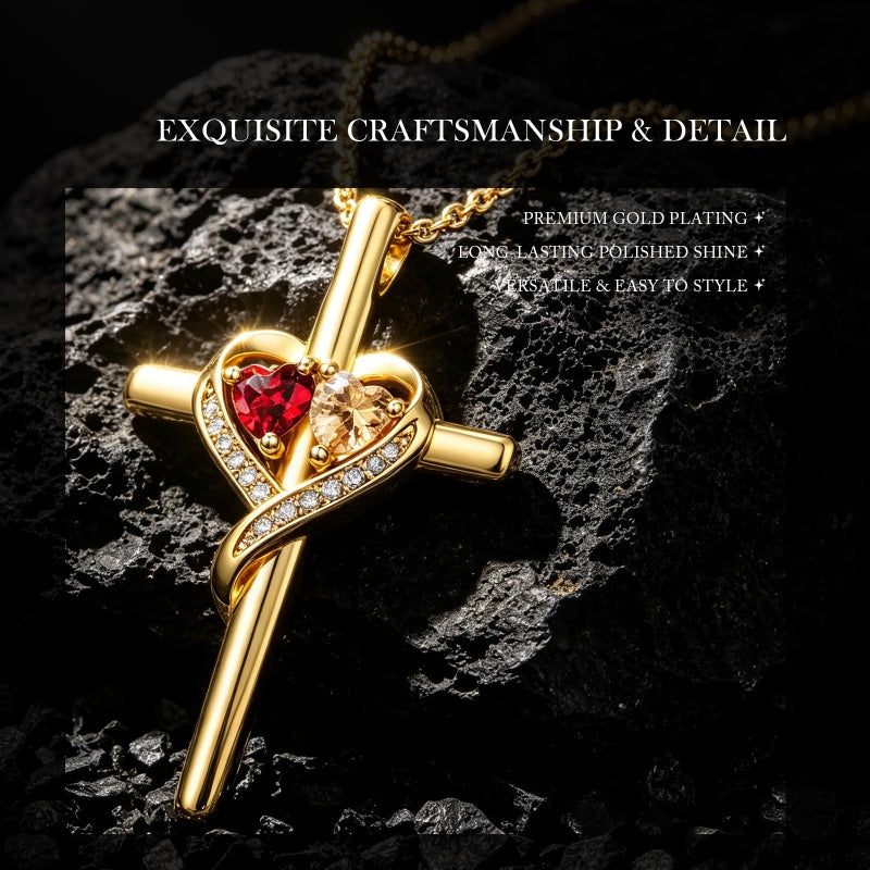 14K Gold Plated  Cross Necklace for Women Christian Jewelry  Birthday Christmas Gift