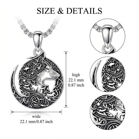 Sterling Silver Peace Sign Coexist Peace Symbol Pirate Tree of Life Thor's Hammer Wolf Raven Viking Series Necklace