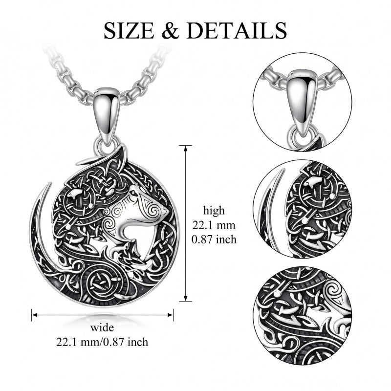 Sterling Silver Peace Sign Coexist Peace Symbol Pirate Tree of Life Thor's Hammer Wolf Raven Viking Series Necklace