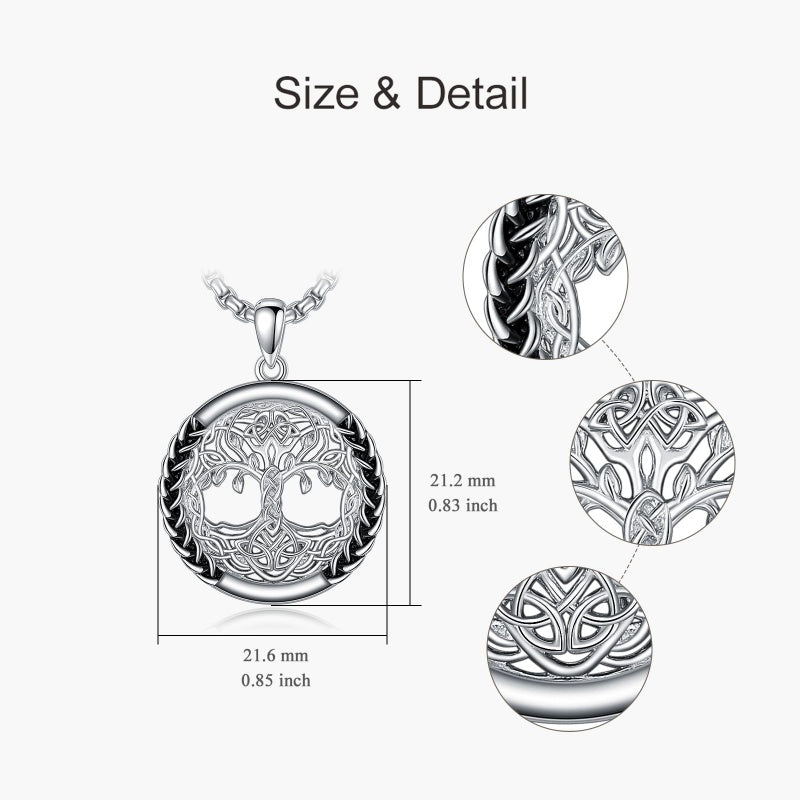 Sterling Silver Peace Sign Coexist Peace Symbol Pirate Tree of Life Thor's Hammer Wolf Raven Viking Series Necklace