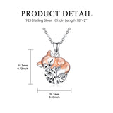 Sterling Silver 12 Month Birthstone Fox Pendant Necklace for Women