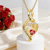 10K 14K 18K Yellow Gold 12 Months Birthstone  Infinity Mother Daughter Pendant Necklace