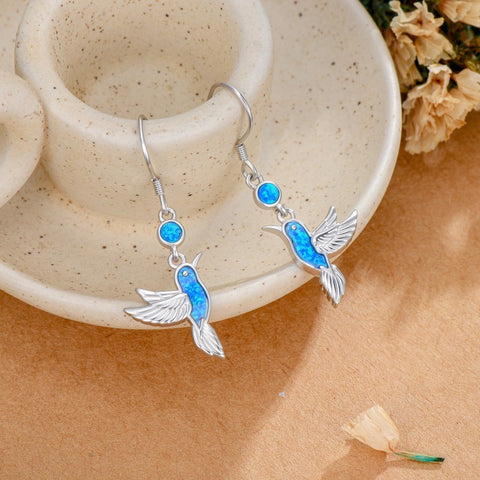 Sterling Silver Turquoise Owl Dragonfly Butterfly Hummingbird Dangle Earrings