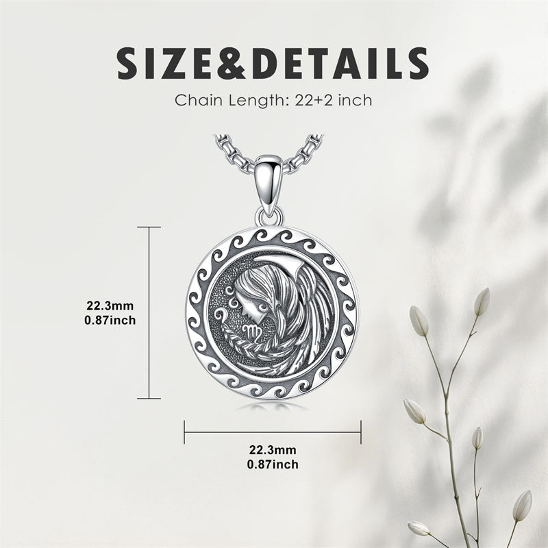 Sterling Silver 12 Zodiac Astrology Horoscope Pendant Necklace