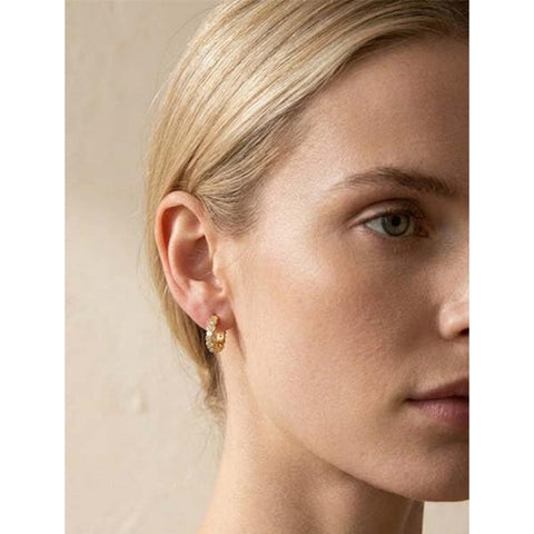 14K Gold Plated Hoop Earrings Jewelry Gift for Birthday Anniversary Mother's Day