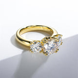 Sterling Silver 3 Stone 3CT/5CT Moissanite Engagement Ring Promise Anniversary Ring for Women