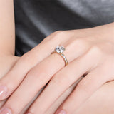 14K Gold Round Cut Moissanite Wedding Anniversary Ring