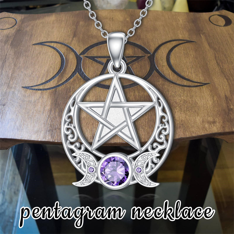 Sterlng Slver Raven Pentagram Wccan Pentacle Pendant Trple Moon Crow Jewelry | eBay Sterlng Slver Raven Pentagram Wccan Pentacle Pendant Trple Moon Crow Jewelry | eBay