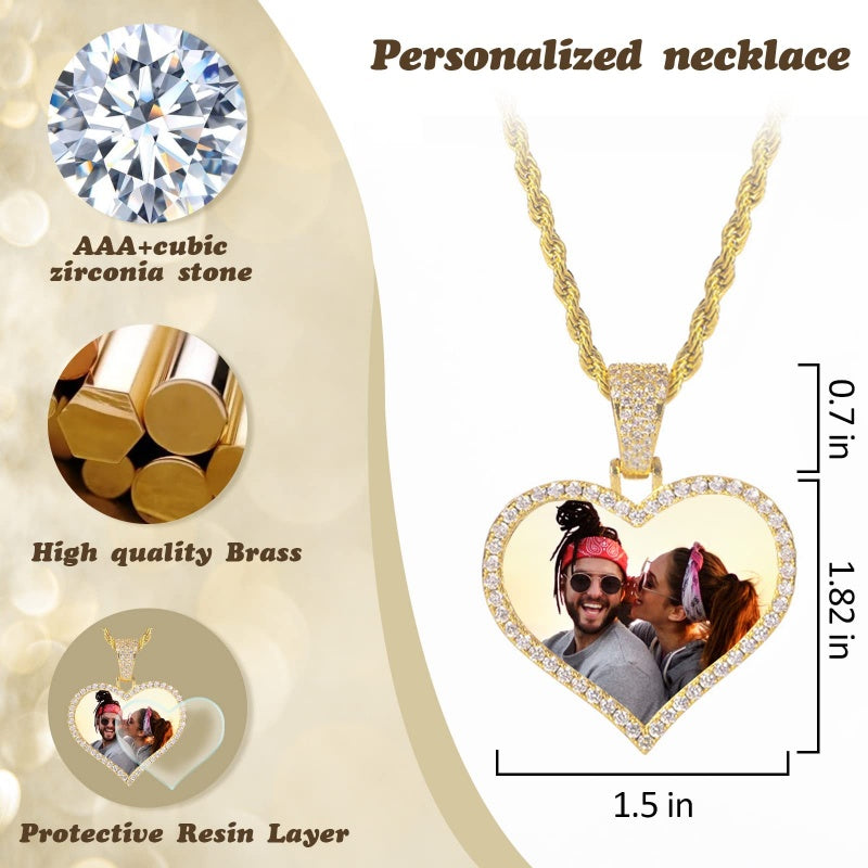14K Gold Plated Personalized Photo Pendant Necklace Personalized Gift