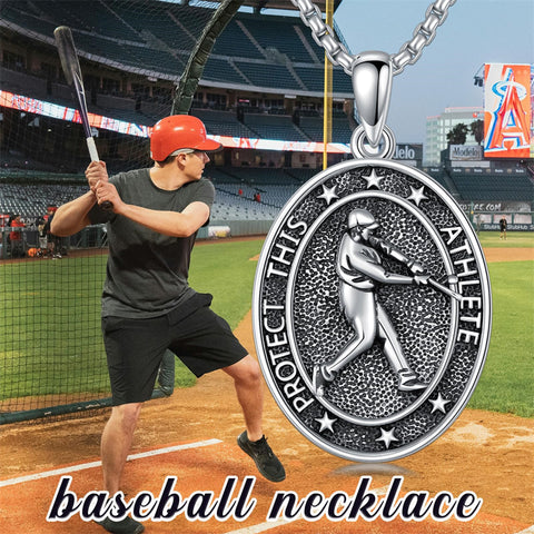 Sterling Silver Baseball Soccer Hockey Football Basketball Taekwondo Tennis Golf Runner Pendant Necklace