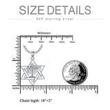 Star of David Necklace Sterling Silver Jewish Necklace for Men