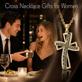 14K Gold Plated Cross Necklace for Women
