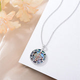 Sterling Silver Abalone Shell Witch Knot Goddess Amulet Pendant Necklace