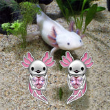 Axolotl  Earrings Studs 925 Sterling Silver Christmas Halloween Jewelry