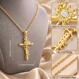 14K Gold Plated Faith Cross Pendant Necklace Religious Gifts for Women