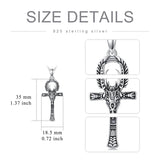 Sterling Silver Ankh Cross Protection Pendant Necklace